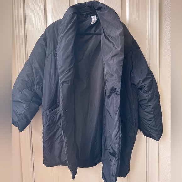 Free People Ela Puffer Longline Oversized Quilted Jacket Black XS - Picture 10 of 15